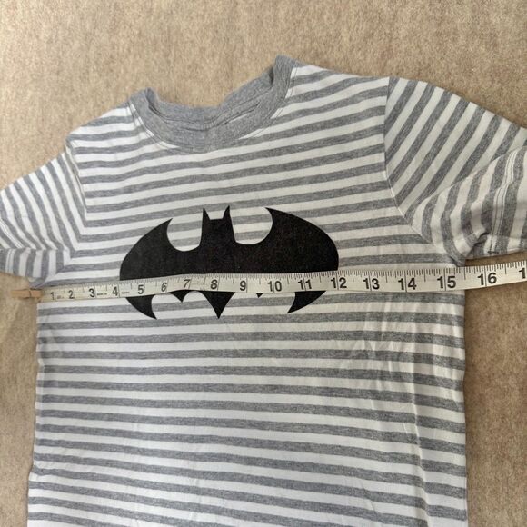 Hanna Andersson Batman Gray White Stripe T-shirt Kids 10/140cm Graphic Comics - Picture 5 of 7